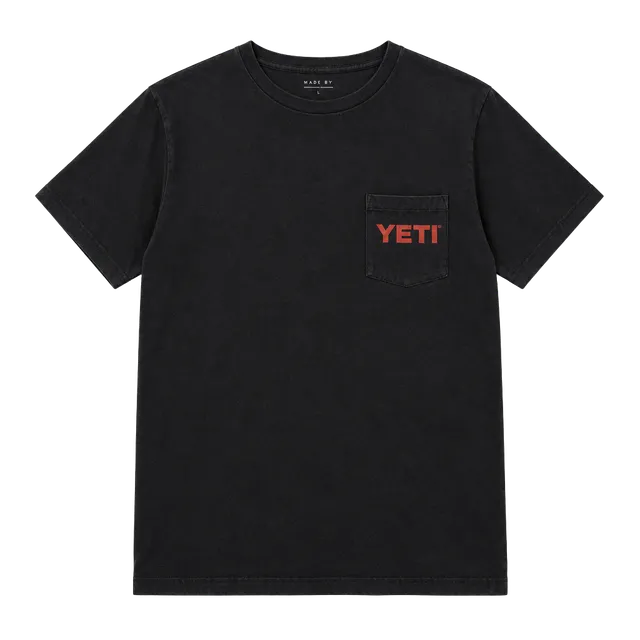 YETI Born In ATX Pocket T-Shirt Medium Black Graphic Tee