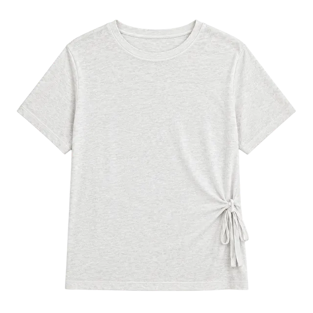 Hellomilktee Tie Side T-Shirt Size F White