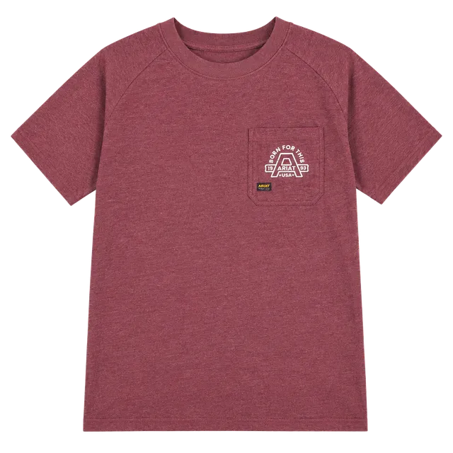 Ariat T-Shirt Size LT Burgundy Pocket Tee