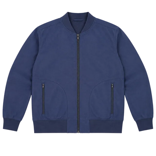 Fabletics Bomber Jacket Size M Blue Full Zip Athletic Mens