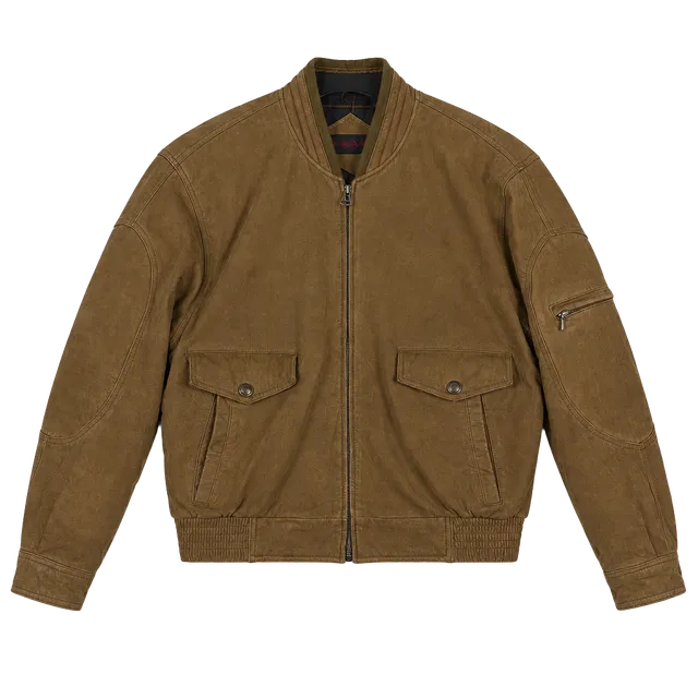 Vintage Leather Bomber Jacket Brown Distressed