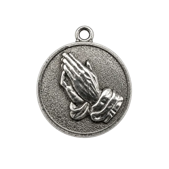 Vintage Sterling Silver Albrecht Dürer’s praying hands And Prayed Pendant Charm