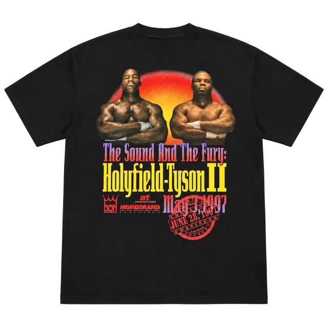 MGM Grand Holyfield Tyson II T-Shirt Size XL Black Vintage 1993 Boxing