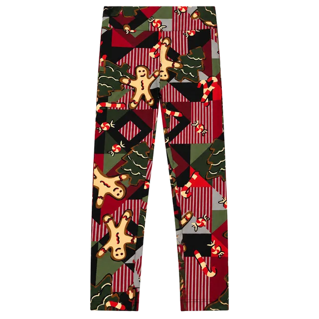 LuLaRoe Holiday Leggings KIDS Size S/M Christmas Gingerbread Print
