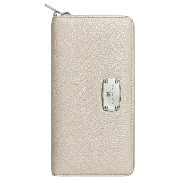 Michael Kors Light Pink Pebbled Leather Zip Around Wallet