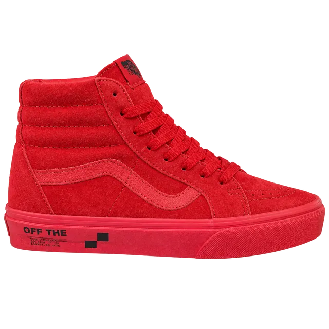 Vans Sk8-Hi Size 4.0 Red Mono Suede High Top Sneakers