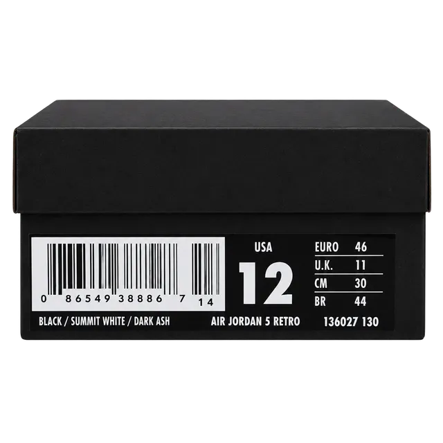 Air Jordan 5 Retro Size 12 White Metallic Silver