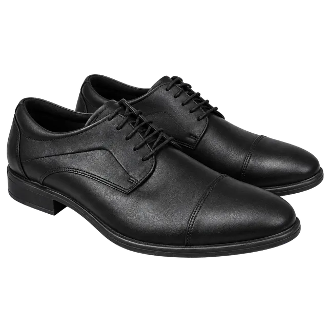 ECCO Citytray Cap Toe Oxford Shoes Black Leather 9.5