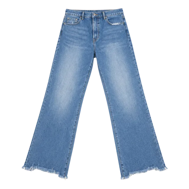 Risen Jeans FP-ROP5405 Flare 13x31 Light Wash Raw Hem Jeans
