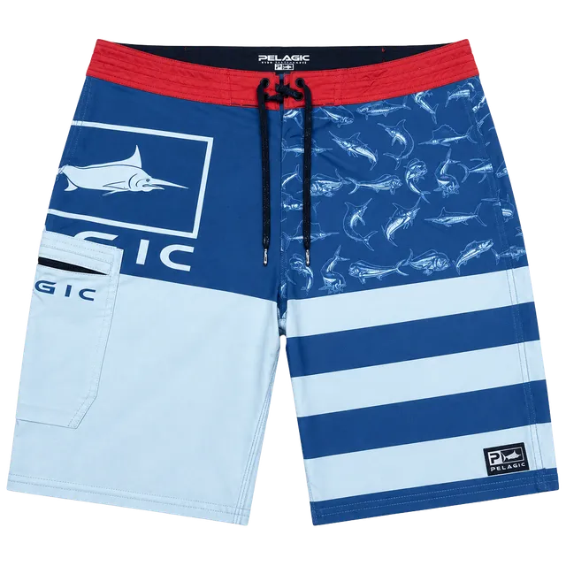 Pelagic Men's Blue Water Americamo Fishing Boardshorts - Size 38