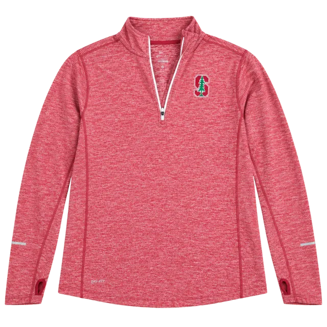Nike Dri-FIT Stanford Cardinal Quarter Zip Pullover Size L Red Heathered