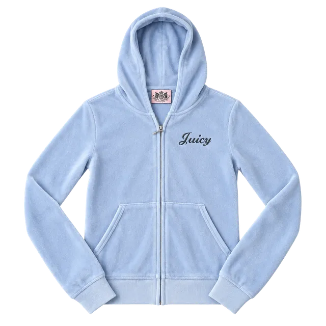 Juicy Couture Velour Zip Hoodie Light Blue