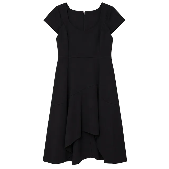 Adrianna Papell Navy Blue Asymmetrical Midi Dress Formal Wedding Guest Size 16