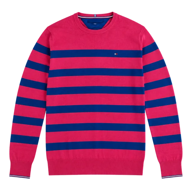 Tommy Hilfiger Crewneck Striped Sweater Size S Red Blue