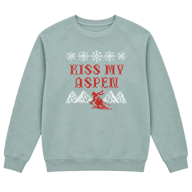 Daydreamer Graphic-Kiss My Aspen Sweatshirt Size M Green