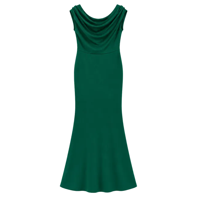 NWT OYS Green Cowl Neck Maxi Dress size medium 