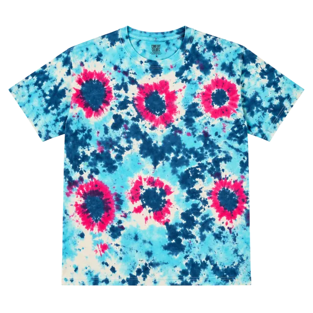 Hanes ComfortSoft T-Shirt Size L Blue Pink Tie Dye