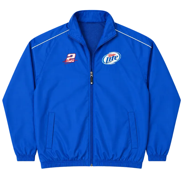 Holloway Miller Lite NASCAR Racing Windbreaker Jacket Size M Blue