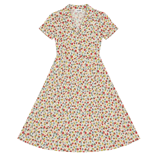Tulip B Floral Dress Size S Midi Button Down Cottagecore