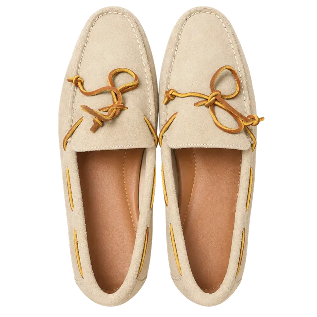 Polo Ralph Lauren Suede Boat Shoes Beige Suede Moccasins