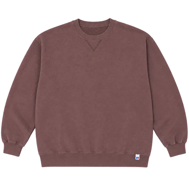 Russell Athletic Sweatshirt Size XXL Brown Vintage Crewneck V-Insert