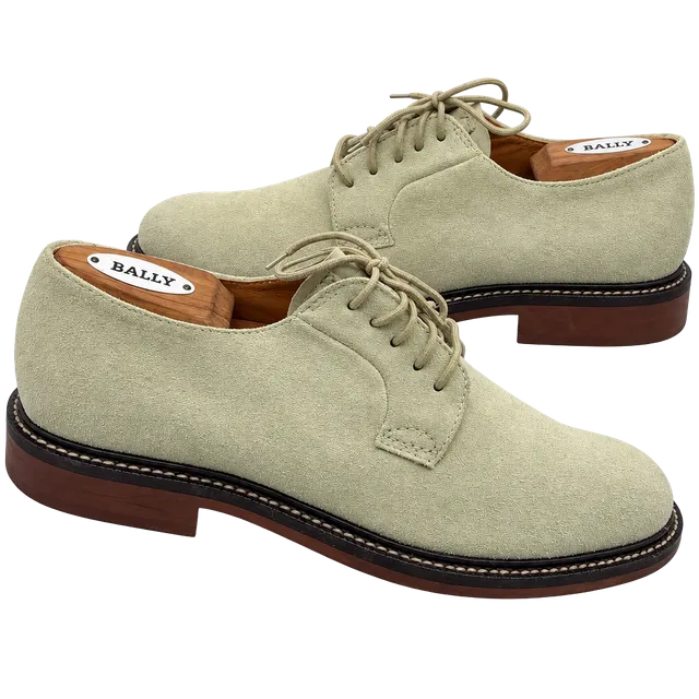 J. Crew Suede Derby Shoes Size 9 Beige Leather Made in Italy
