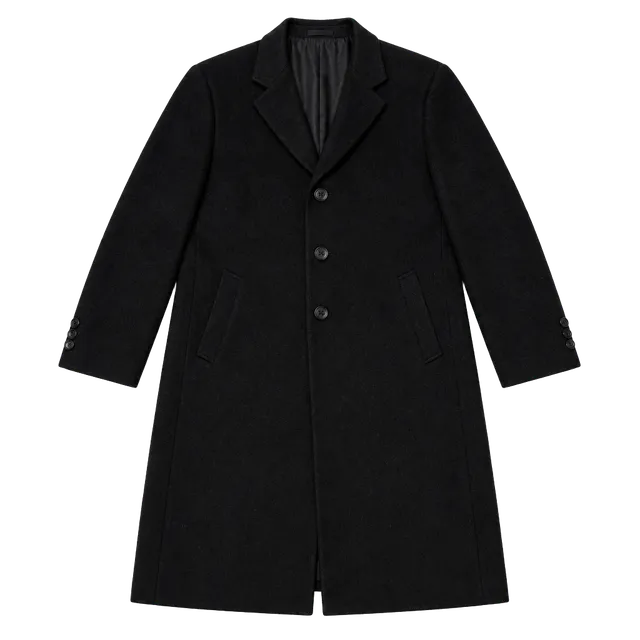 Giorgio Armani Wool Cashmere Overcoat Black