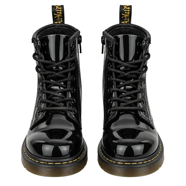 Kids Dr. Martens 1460 J Patent Leather Boots Size Black