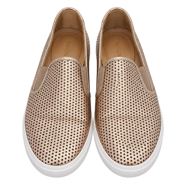 Michael Michael Kors Perforated Slip-On Sneakers Rose Gold Leather