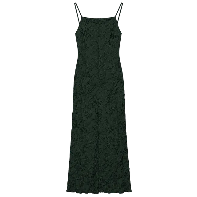Zara Black Floral Jacquard Slip Dress