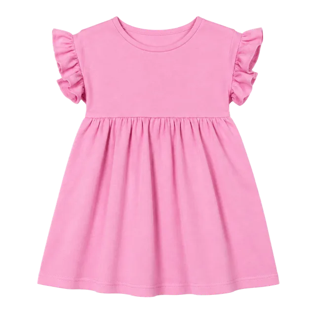 (554) Cat & Jack Pink Flutter Sleeve Knit Dress Size 4t