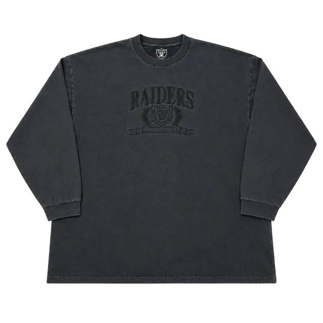 Logo 7 Vintage Oakland Raiders Mock Neck Long Sleeve Shirt Black