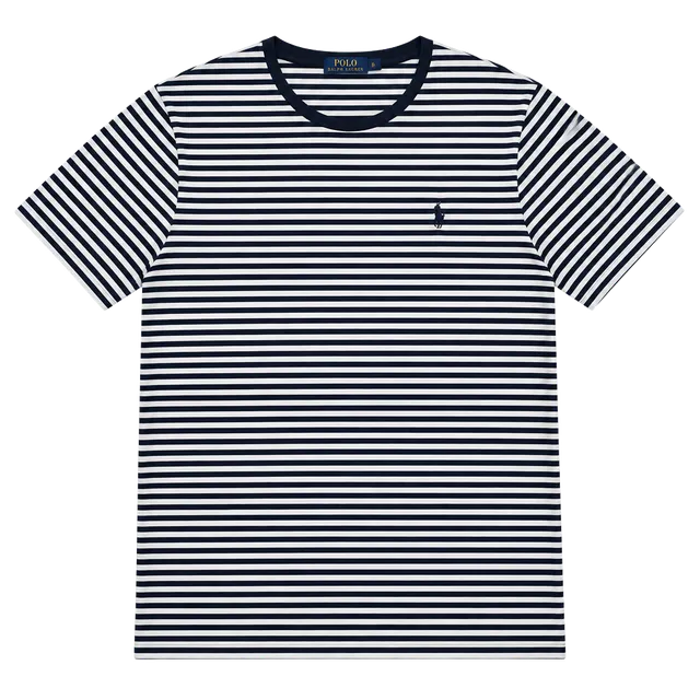 Polo Ralph Lauren Striped T-Shirt Size L Navy White Cotton
