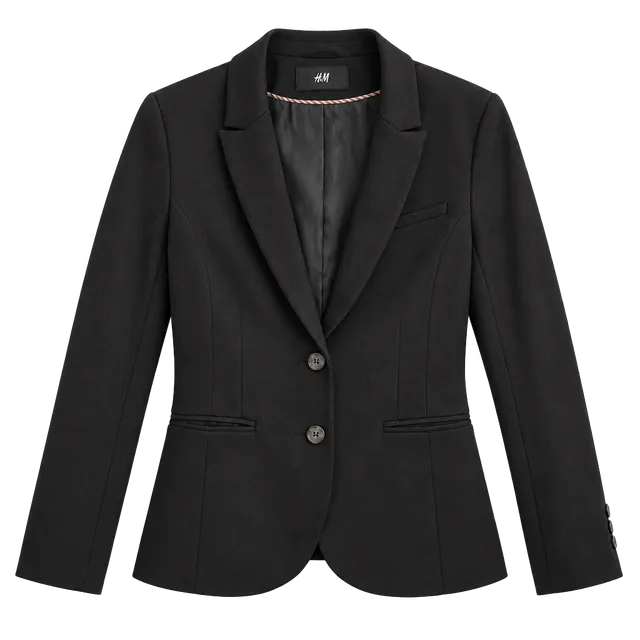 H&M Blazer Jacket Size 10 Black Two Button Lined