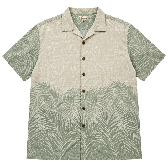 Tommy Bahama Silk Palm Leaf Shirt Size XL Green