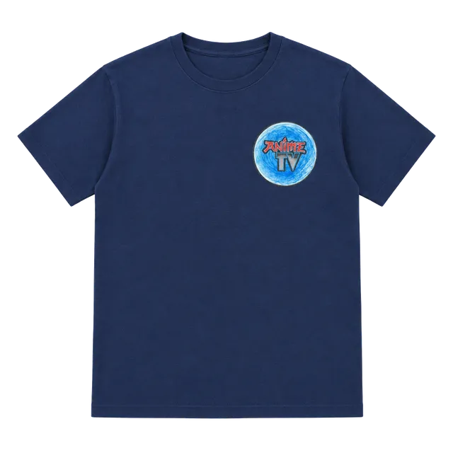 Y2K Anime TV Heavy Cotton T-Shirt Size 2XL Navy Blue Graphic Tee