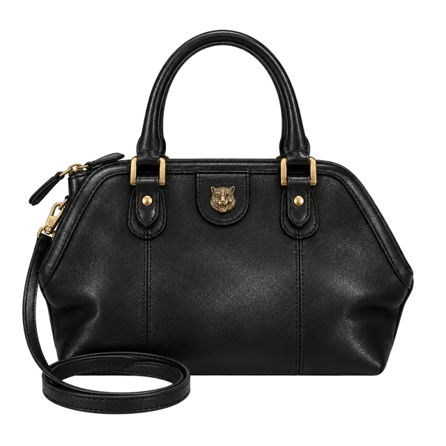 Gucci Black Leather Rebelle Top Handle Bag