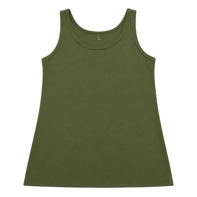 A New Day Tank Top Size XX-Large Olive Green Scoop Neck