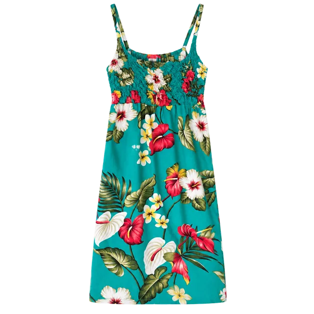 Island Planet Floral Sundress Teal 309