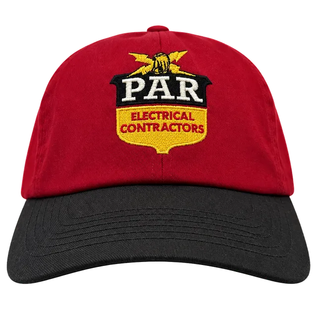 Vintage  Par Electrical Contractors Cap Red Black Quanta Partners In Power
