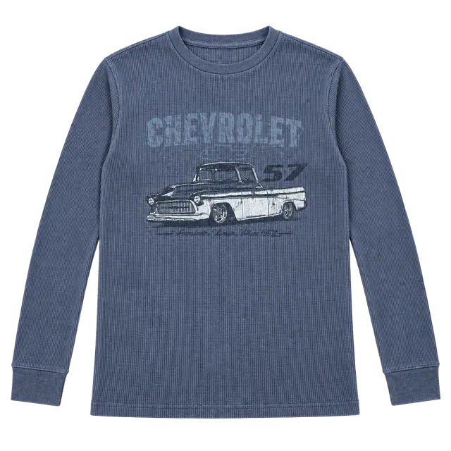Chevrolet 57 Truck Thermal Long Sleeve Shirt Grey