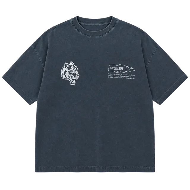 Darc Sport Big Bad Wolf Distressed Grunge Tee Size M Slate Gray