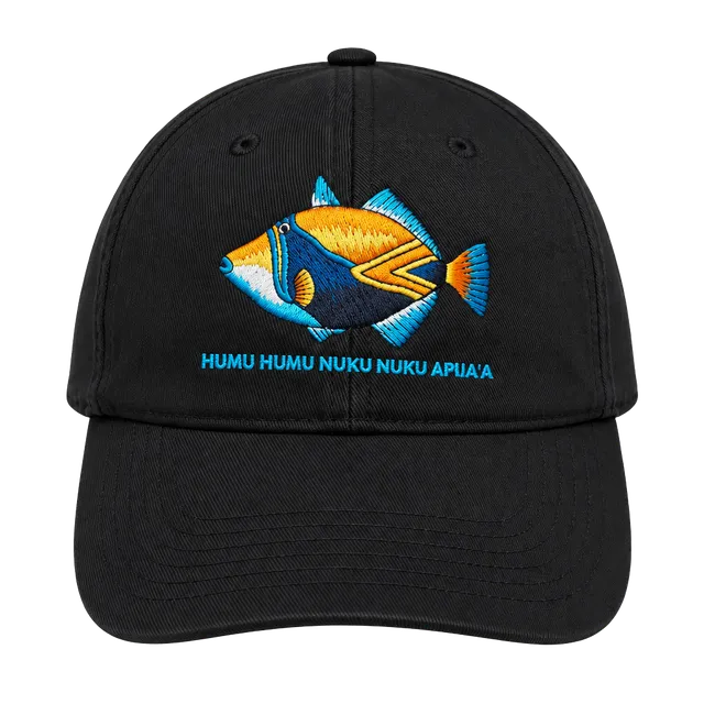 Surfware Humuhumunukunukuapua'a Fish Snapback Hat Black Hawaii