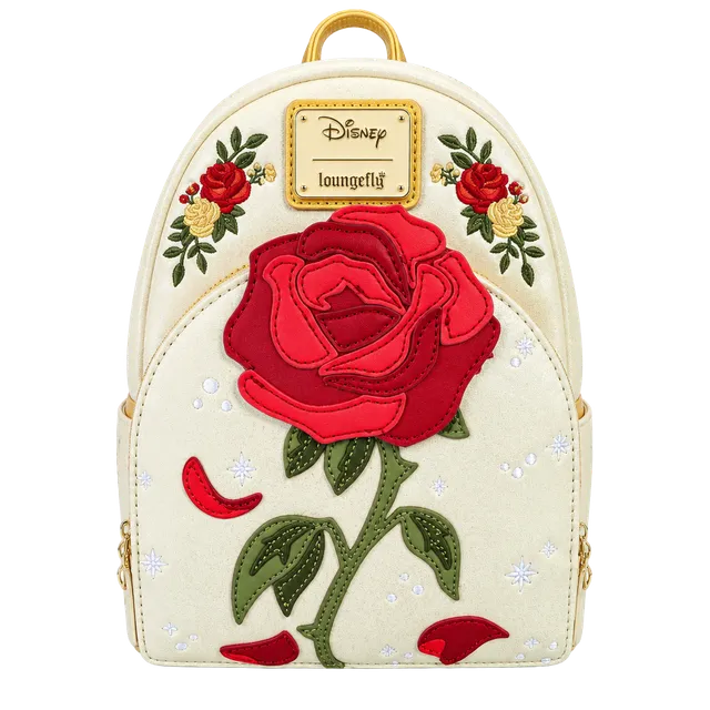 Loungefly Disney Beauty and the Beast Enchanted Rose Shimmer Mini Backpack