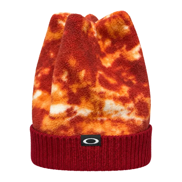 Oakley Fleece Beanie Orange Red Tie Dye Winter Hat
