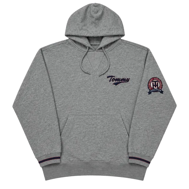 Tommy Hilfiger 90s Embroidered Hoodie Size XL Grey Pullover