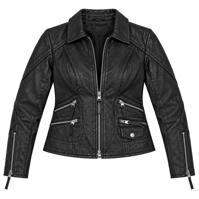 Harley Davidson Women's Heritage Braided Bar & Shield Leather Jacket Size Medium