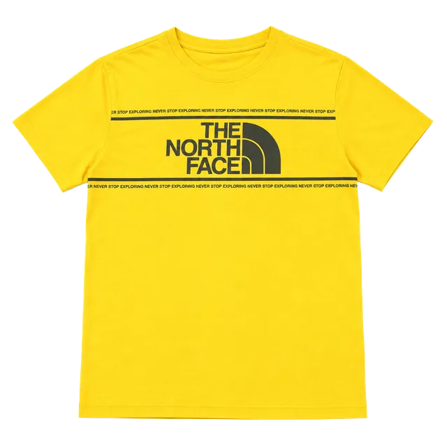 The North Face T-Shirt Size L Yellow Logo Cotton