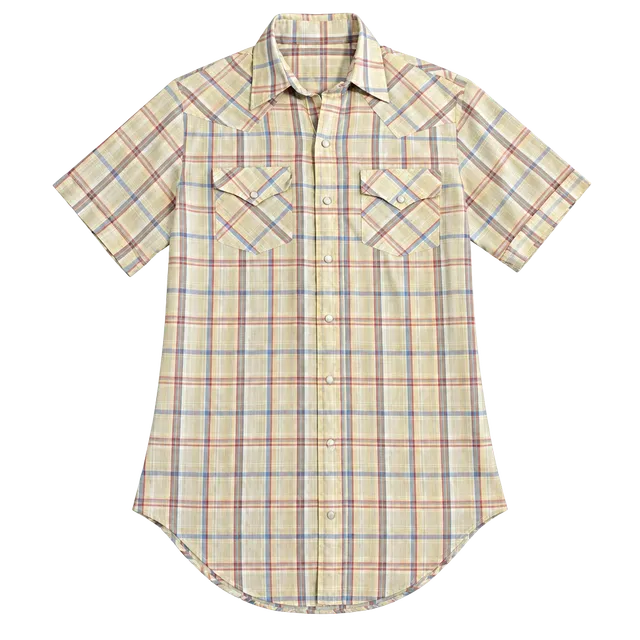 Sheplers Western Shirt Size 15.5 Plaid Short Sleeve Pearl Snap
