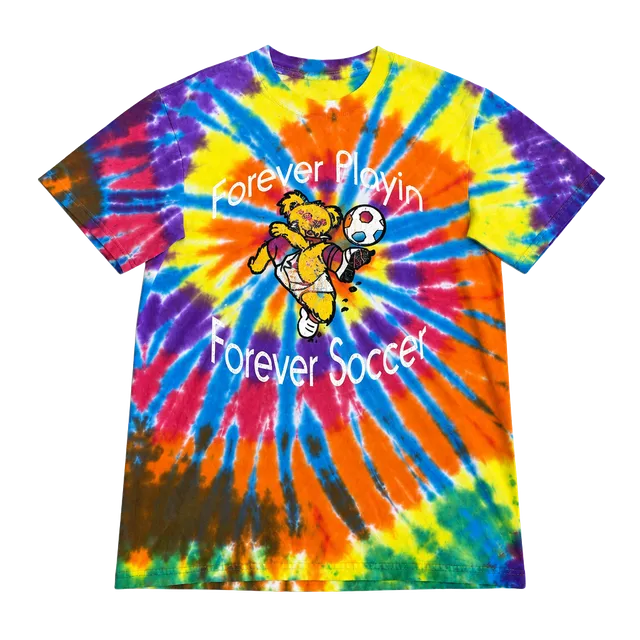 Vindage Grateful Dead  Forever Playin Forever Soccer Bear Tie Dye T-Shirt 